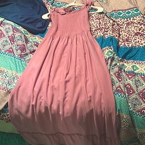 This is a beautiful light plum and lavender long twirly dress that is very soft